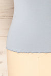 Pila Blue Ribbed Short Sleeve Top w/ Frills | La petite garçonne bottom