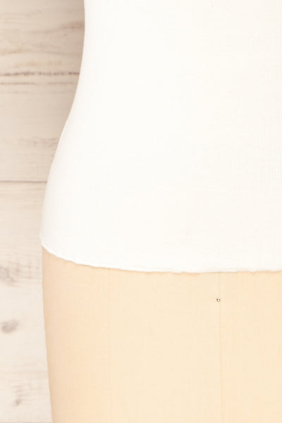 Pila White Ribbed Short Sleeve Top w/ Frills | La petite garçonne bottom