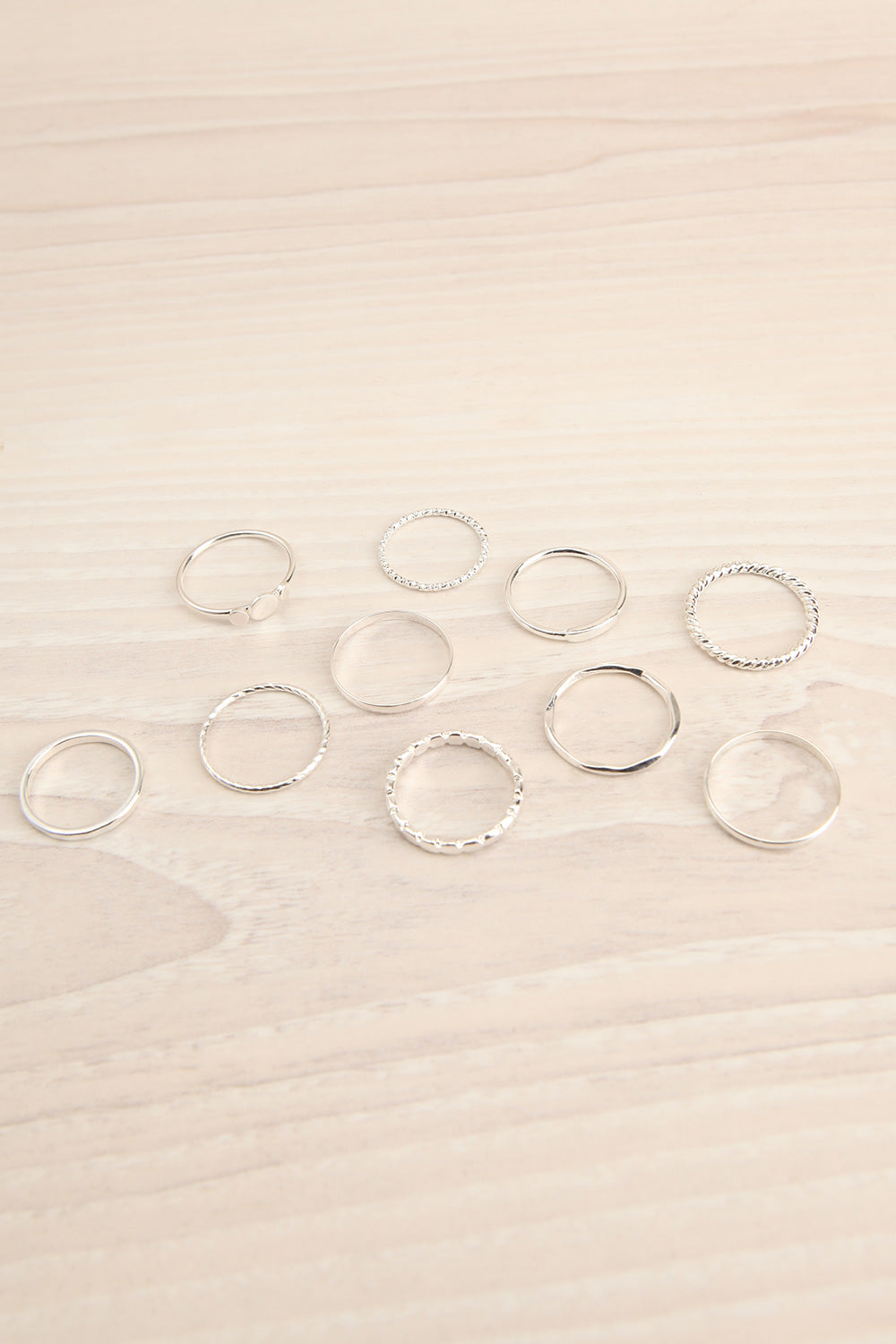 Piltene Silver Set of 10 Assorted Rings | La petite garçonne