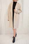 Pinczow Long Beige Wool Coat | La petite garçonne model