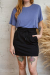 Tchita Black Short Drawstring Skirt | La petite garçonne model