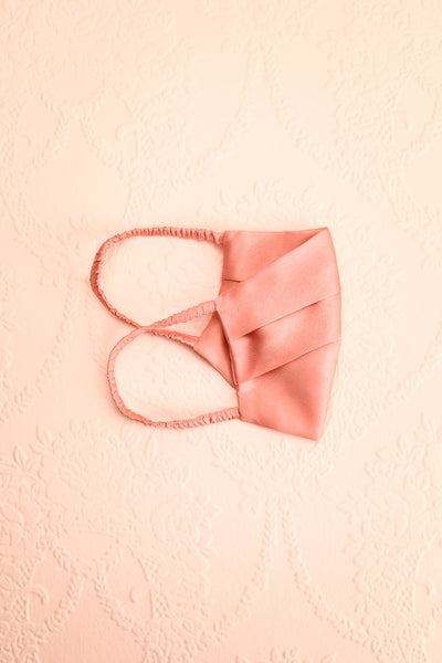 Pink Satin Pleated Face Mask | Boutique 1861 folded