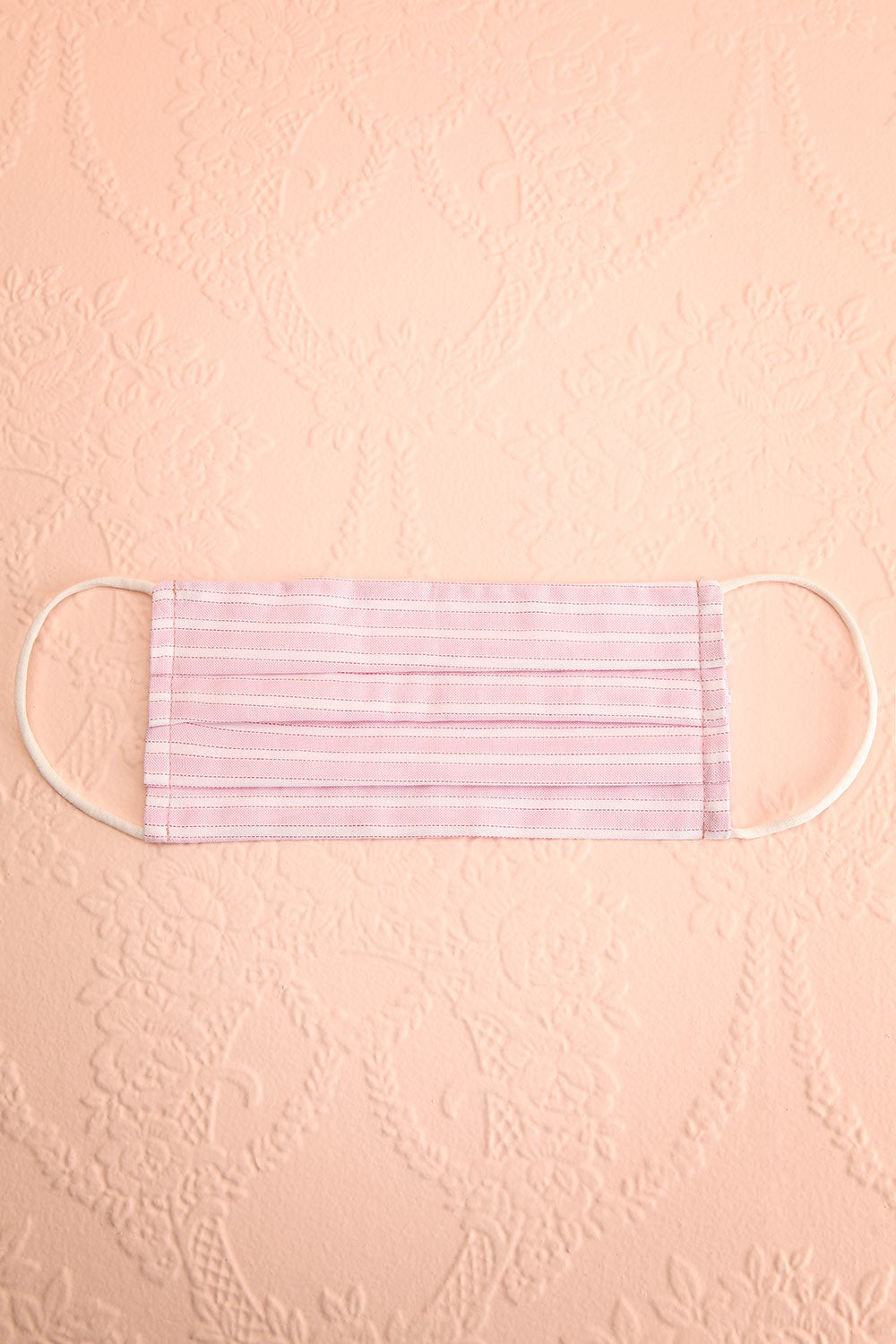Pink Stripe Pleated Face Mask