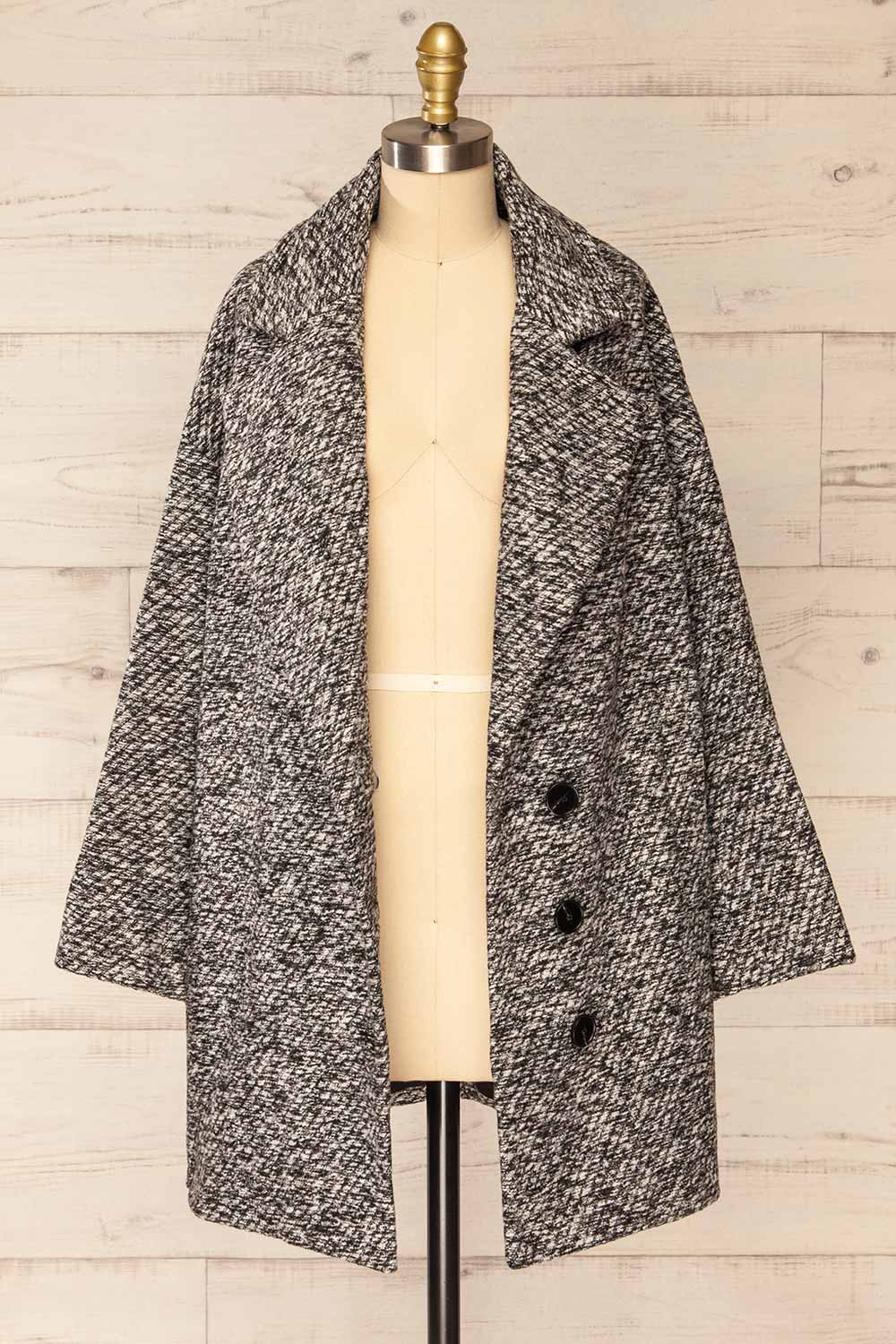 Pinto Two-Color Felt Coat | La petite garçonne  open view