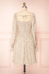 Pirkko White Long Sleeve Floral Short Dress | Boutique 1861  back view