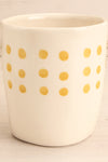 Pirouette White & Yellow Polkadot Ceramic Cup front close-up | La Petite Garçonne