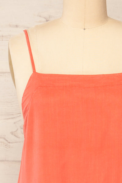 Plagjia Coral Short Dress w/ Pockets | La petite garçonne  front close-up