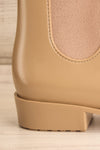 Pleyel Beige Chelsea Rain Boots side heel close-up | La Petite Garçonne Chpt. 2