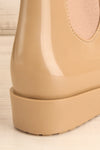 Pleyel Beige Chelsea Rain Boots back close-up | La Petite Garçonne Chpt. 2