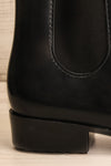 Pleyel Noir Black Chelsea Rain Boots side heel close-up | La Petite Garçonne Chpt. 2