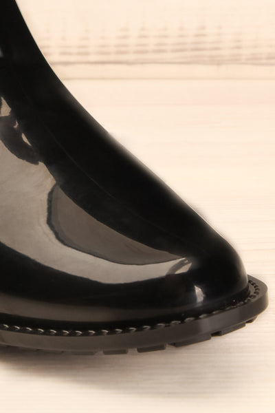 Pleyel Noir Black Chelsea Rain Boots front close-up | La Petite Garçonne Chpt. 2