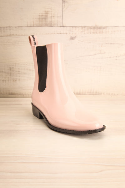 Pleyel Rose Pink Chelsea Rain Boots front view | La Petite Garçonne Chpt. 2