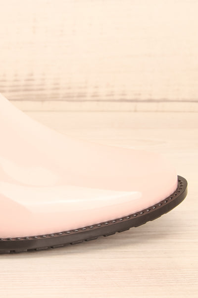 Pleyel Rose Pink Chelsea Rain Boots side close-up | La Petite Garçonne Chpt. 2