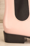 Pleyel Rose Pink Chelsea Rain Boots side heel close-up | La Petite Garçonne Chpt. 2