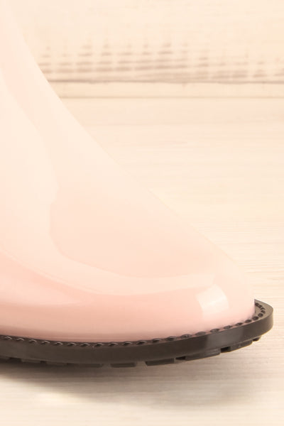 Pleyel Rose Pink Chelsea Rain Boots front close-up | La Petite Garçonne Chpt. 2