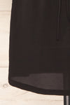 Plone Black Short Sleeve Drawtring Dress | La petite garçonne close up