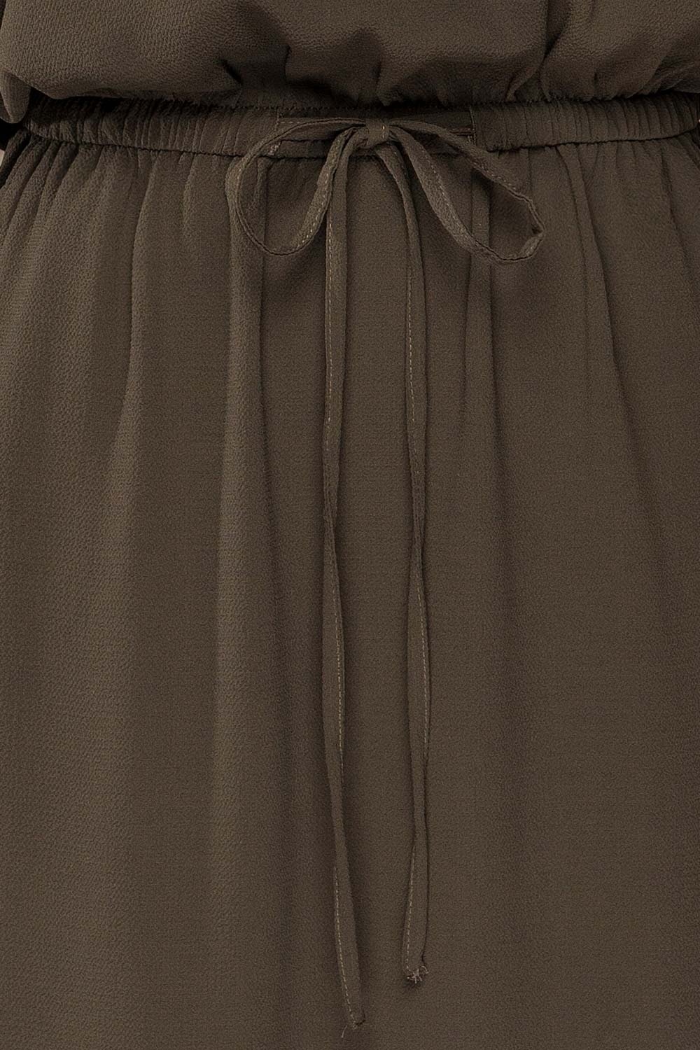 Plone Green Short Sleeve Drawstring Dress | La petite garçonne fabric