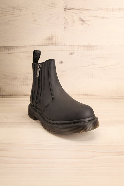 Plymouth Black Chelsea Boots with Faux-Fur front view | La Petite Garçonne