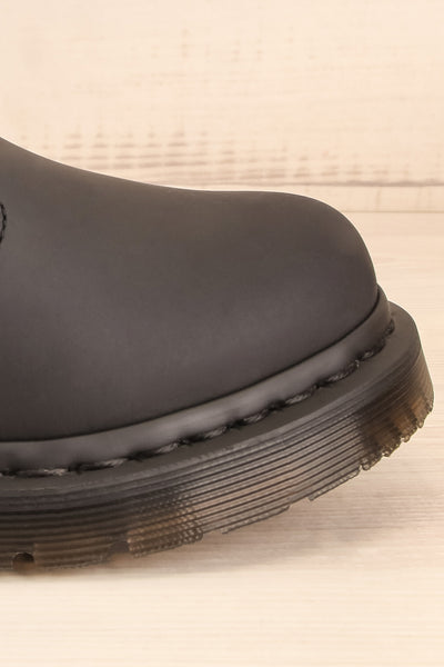 Plymouth Black Chelsea Boots with Faux-Fur side close-up | La Petite Garçonne