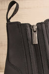 Plymouth Black Chelsea Boots with Faux-Fur zipper close-up | La Petite Garçonne