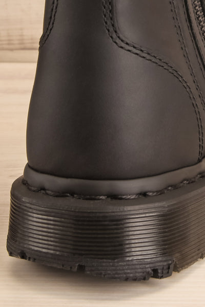 Plymouth Black Chelsea Boots with Faux-Fur back sole close-up | La Petite Garçonne