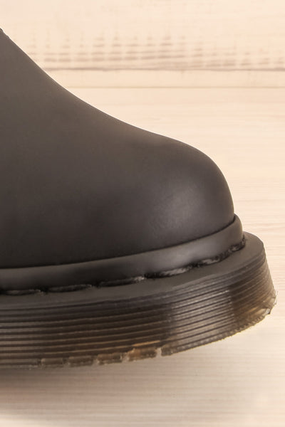 Plymouth Black Chelsea Boots with Faux-Fur front close-up | La Petite Garçonne