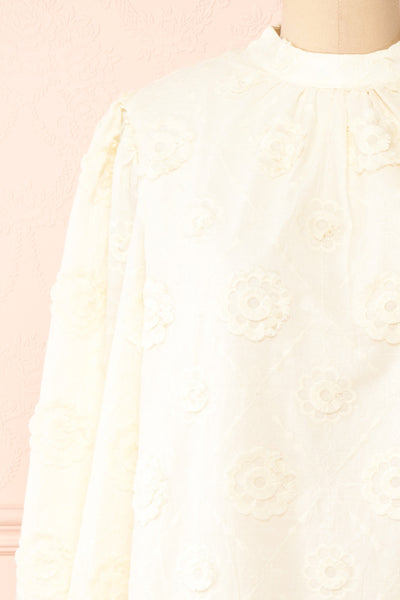 Pnoae Floral Embroidered Short Shift Dress | Boutique 1861  front close-up