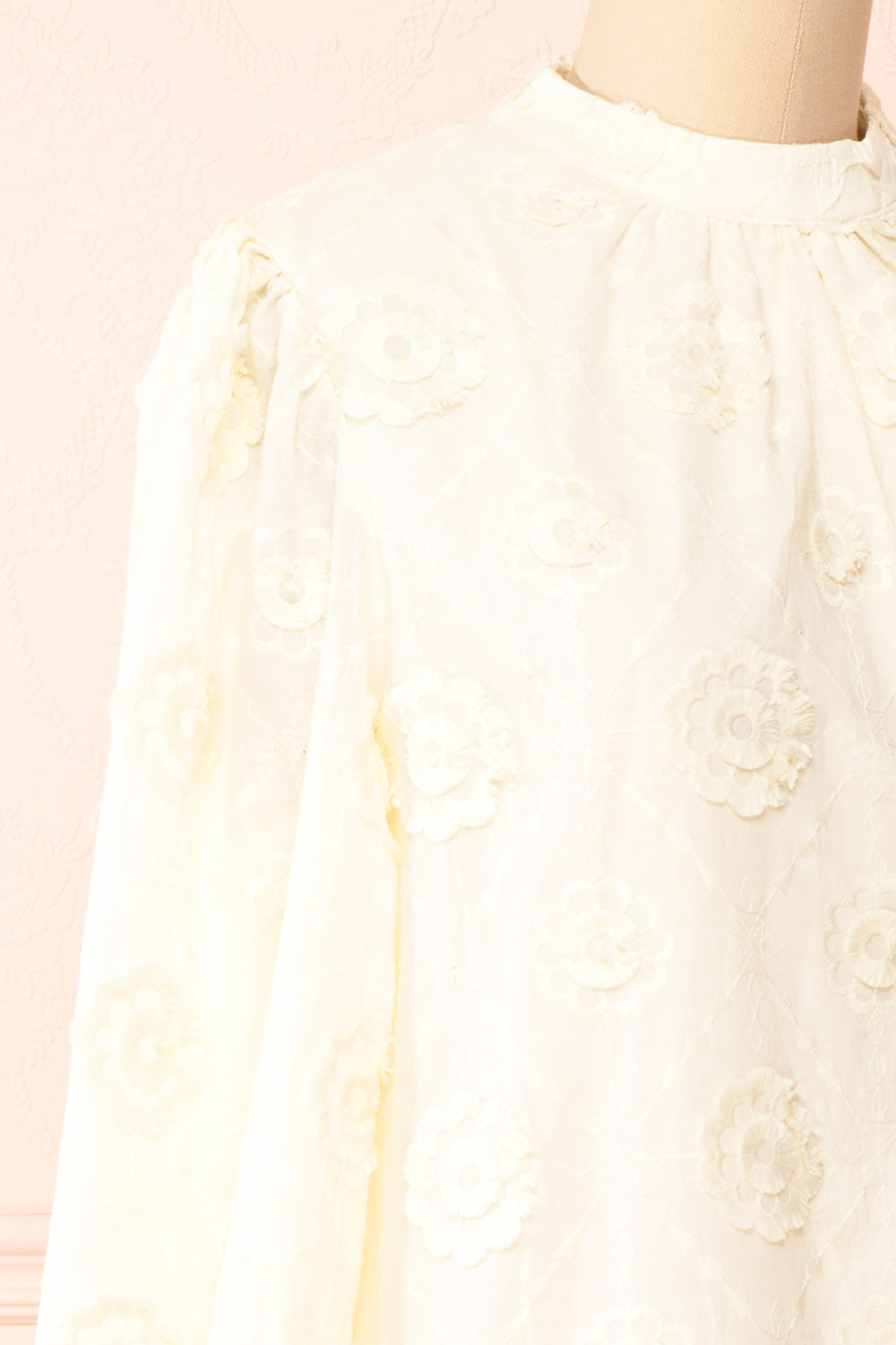 Pnoae Floral Embroidered Short Shift Dress | Boutique 1861  side close-up