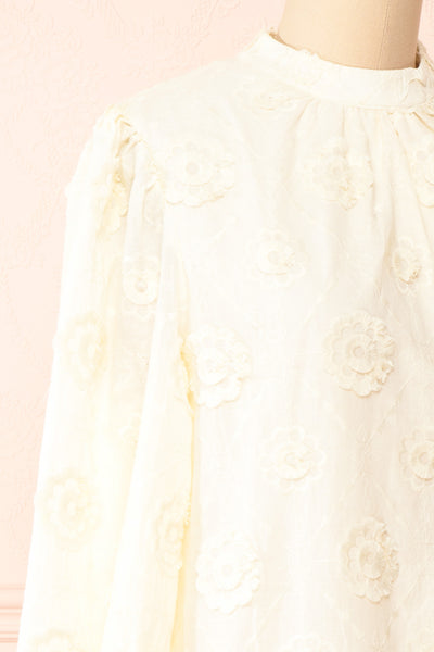 Pnoae Floral Embroidered Short Shift Dress | Boutique 1861  side close-up