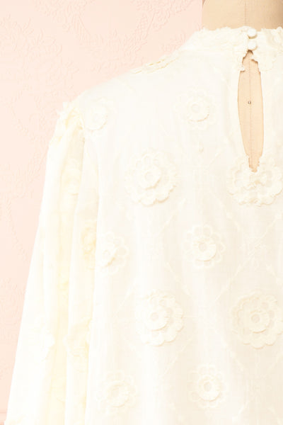 Pnoae Floral Embroidered Short Shift Dress | Boutique 1861  back close-up