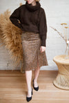 Vigo Brown Turtleneck Knit Sweater | La petite garçonne model outfit