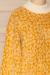 Polanica Yellow Fuzzy Knit Sweater | La petite garçonne side close-up