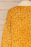 Polanica Yellow Fuzzy Knit Sweater | La petite garçonne back close-up