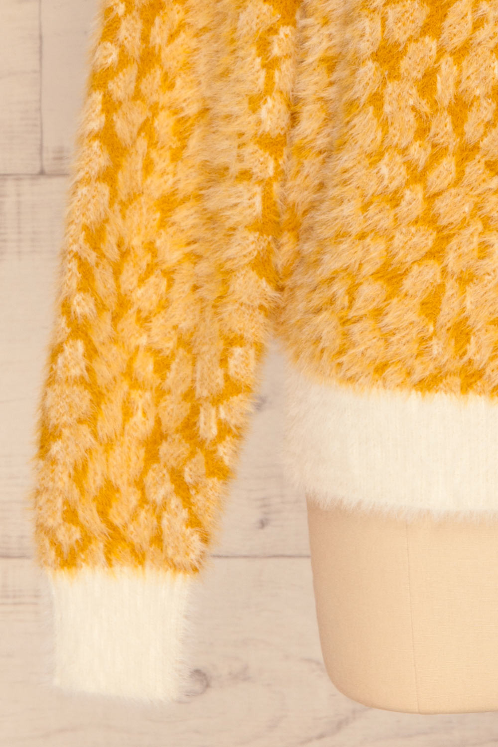 Polanica Yellow Fuzzy Knit Sweater | La petite garçonne bottom 