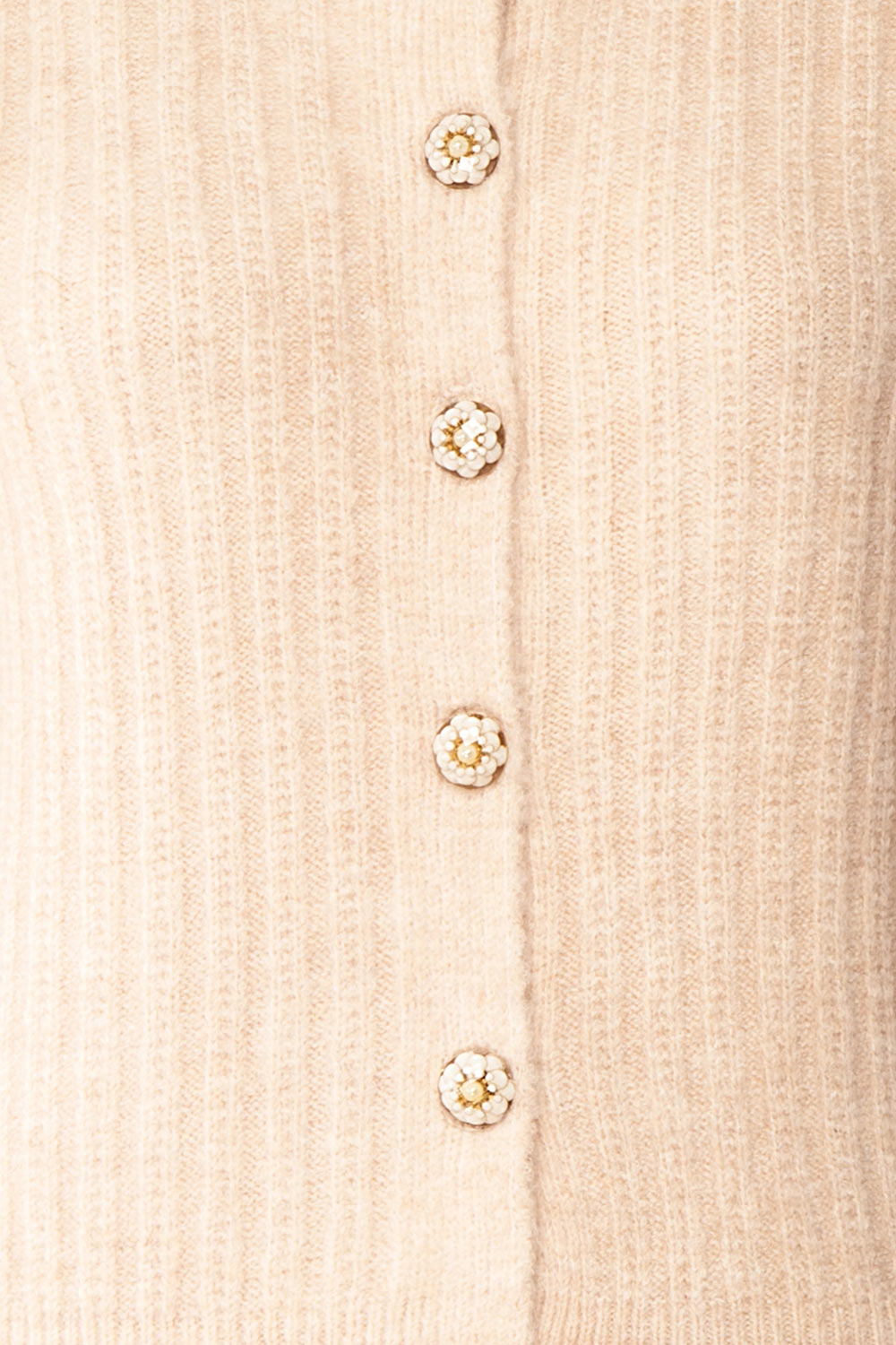 Polikin Beige Button-Up Cardigan | La petite garçonne fabric 