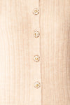 Polikin Beige Button-Up Cardigan | La petite garçonne fabric