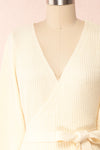 Polkan White Knit Wrap Cardigan | Boutique 1861 front close-up