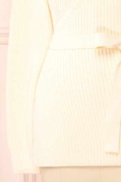 Polkan White Knit Wrap Cardigan | Boutique 1861 bottom