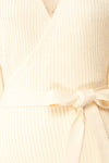 Polkan White Knit Wrap Cardigan | Boutique 1861 fabric