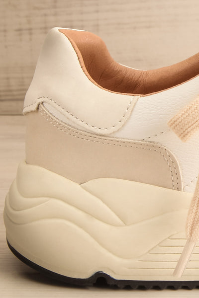 Pomm Beige Platform Lace-Up Sneakers | La petite garçonne side close-up