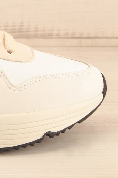 Pomm Beige Platform Lace-Up Sneakers | La petite garçonne side front close-up