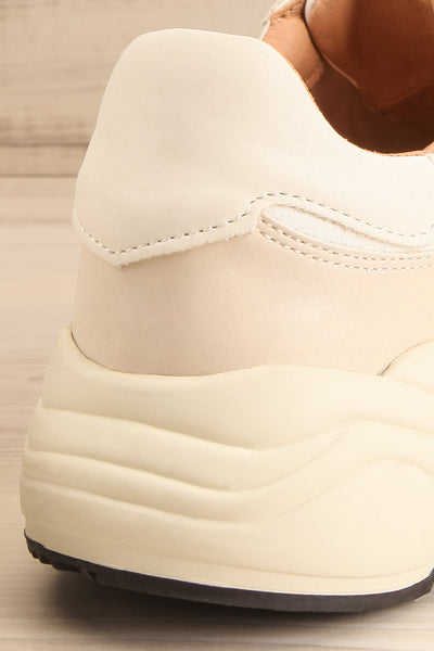 Pomm Beige Platform Lace-Up Sneakers | La petite garçonne back close-up