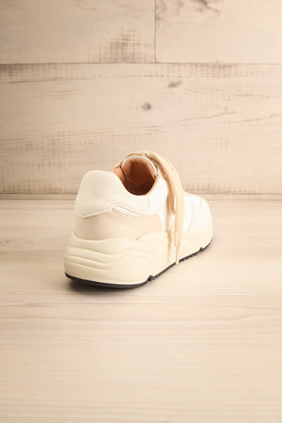 Pomm Beige Platform Lace-Up Sneakers | La petite garçonne back view
