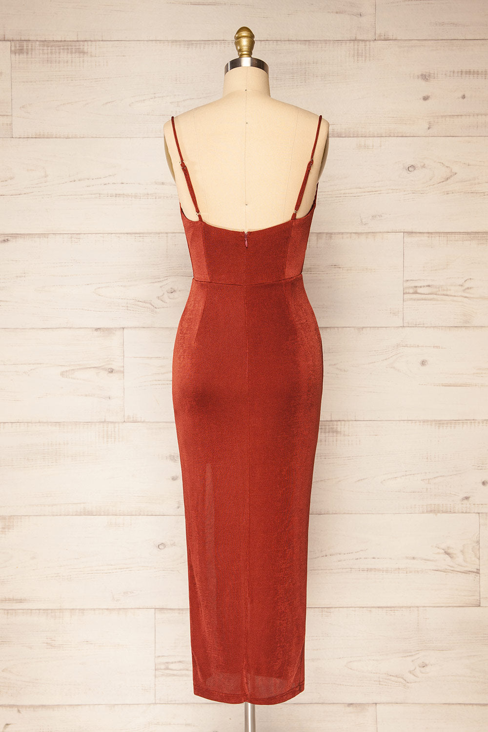 Pomorskie Cowl Neck Fitted Midi Dress | La petite garçonne back view