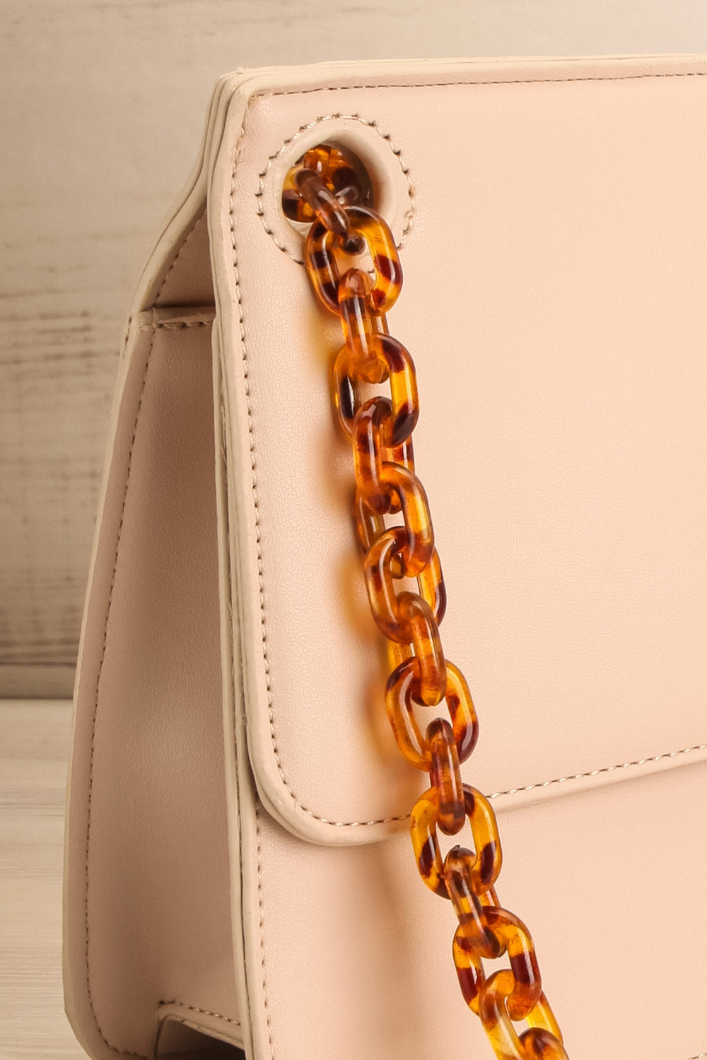 Poole Beige Rectangular Crossbody Bag side close-up | Boutique 1861