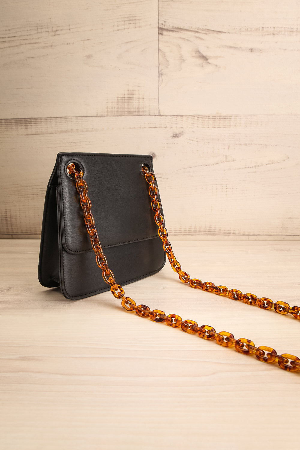 Poole Black Rectangular Crossbody Bag side view | Boutique 1861