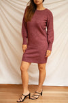 Poorto Dark Pink Short Knitted Dress | La petite garçonne on model