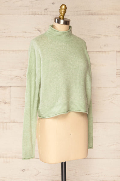 Pori Mint Soft Knit Mock Neck Sweater | La petite garçonne side view