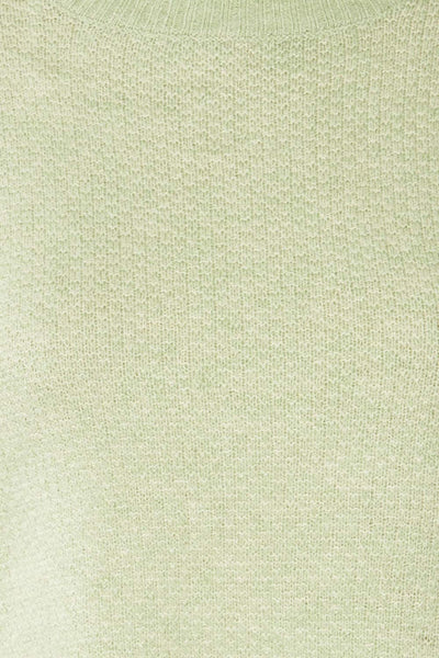 Pori Mint Soft Knit Mock Neck Sweater | La petite garçonne fabric