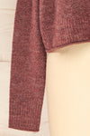 Pori Wine Soft Knit Mock Neck Sweater | La petite garçonne sleeve